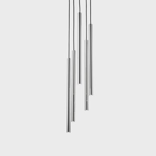 SIGMA Hanglamp Sopel Lux, 5-lamps, rond, zwart/zilver, G9