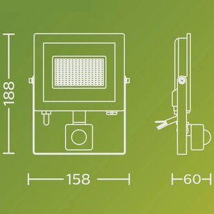 Philips LED-buitenspot Lois UE Sensor, 14 W, 5.000 K IP65