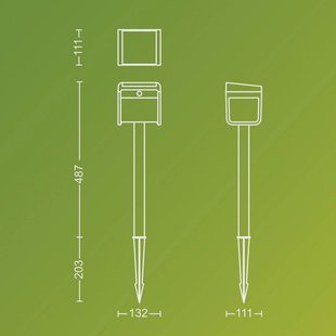 Philips LED grondspies lamp Ezra UE, kunststof, IP44