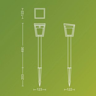 Philips LED grondspies lamp Nissa UE, kunststof, IP44