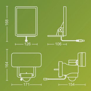 Philips LED-buitenspot op zonne-energie Tylus, wit, 3.000 K, sensor