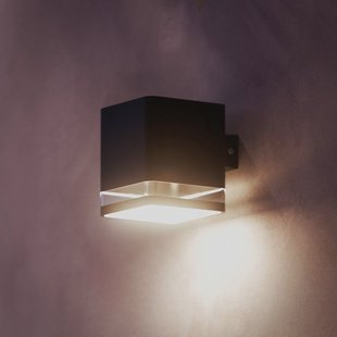 Philips LED buiten wandlamp Virona, zwart, IP44