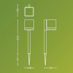 Philips LED grondspies lamp Virona, zwart, IP44