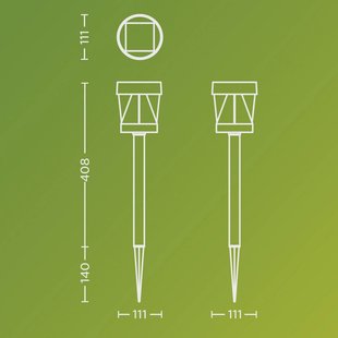 Philips LED lamp op zonne-energie Avery, grondpen, zwart, IP44