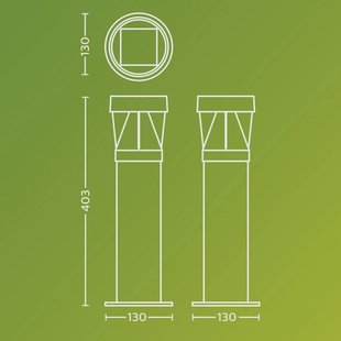 Philips LED-sokkellamp Avery, zwart, IP44