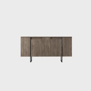 Giga Meubel - Dressoir Walnoot|Zwart - 160x35x80cm - Luxe