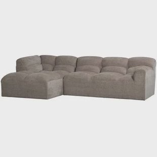 WOOOD Tibas Chaise Longue Hoekbank Links - Geweven Stof - Zand