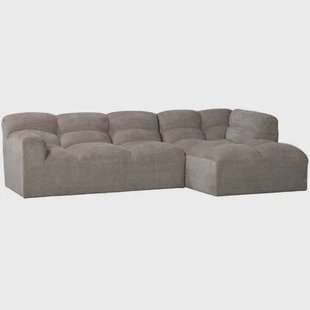 WOOOD Tibas Chaise Longue Hoekbank Rechts - Geweven Stof - Zand
