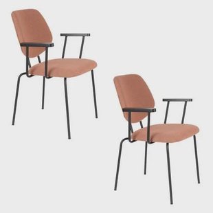 Housecraft Living Zelo Eetkamerstoelen Armleuning Roze - Set van 2