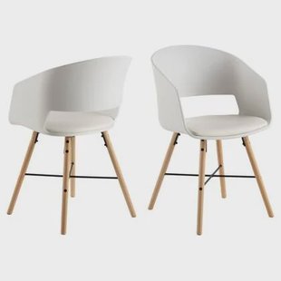 Giga Living - Eetkamerstoel - Wit - Pu Leer - Hunden - Set van 2