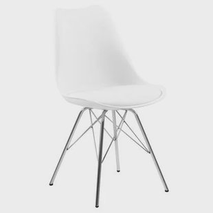 Giga Living - Eetkamerstoel - Wit - Pu Leer - Zithoogte 49cm - Tiel - Set van 4 Giga Living - Eetkamerstoel - Wit - Pu Leer - Zithoogte 49cm - Tiel - Set van 4