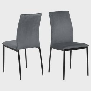 Giga Living - Eetkamerstoel - Donkergrijs - Grondal - Set van 4