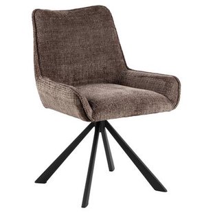 Giga Living - Eetkamerstoel - Bruin - Stof - Zithoogte 47cm - Falden - Set van 2