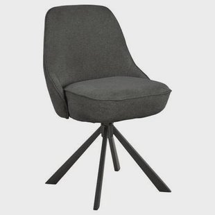 Giga Living - Eetkamerstoel - Donkergrijs - Stof - Zithoogte 52cm - Cor - Set van 2