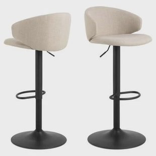 Giga Living - Barkruk Beige|Zwart Stof - Valerie - Set van 2