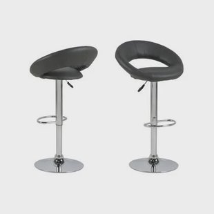 Giga Living - Barkruk - Grijs PU leer - Zithoogte 79cm - Trana