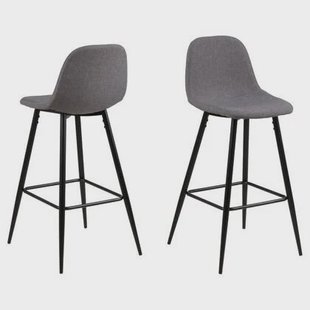 Giga Living - Barstoel Willy Lichtgrijs Sawana - Set van 2 Giga Living - Barstoel Willy Lichtgrijs Sawana - Set van 2