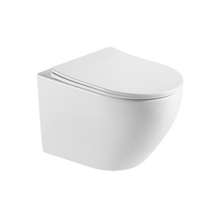 Wandcloset BWS Mudo Rimless met Toiletzitting Softclose en Quickrelease Mat Wit