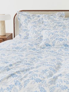 Dekbedovertrek Pola met bladprint
