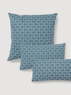 Katoenen kussenhoes Jella met geometrische print