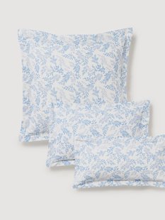 Kussenhoes Pola met bladprint en bies