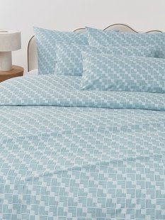 Perkal katoenen dekbedovertrek Inki met geometrische print