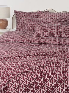 Katoenen dekbedovertrek Jella met geometrische print