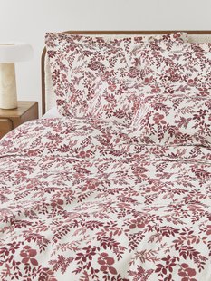 Dekbedovertrek Pola met bladprint