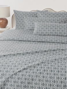 Katoenen dekbedovertrek Jella met geometrische print