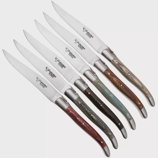 Laguiole en Aubrac 62C12PKDIH Pakkawood Mixed Colours, Matt, 6-delige steakmessenset Laguiole en Aubrac 62C12PKDIH Pakkawood Mixed Colours, Matt, 6-delige steakmessenset