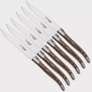 Laguiole en Aubrac 62C12PKMIH Brown Pakkawood Matt, 6-delige steakmessenset