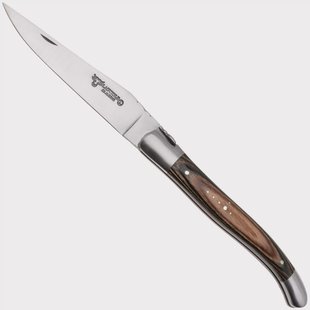 Laguiole en Aubrac Brown Pakkawood, Matt Bolsters, zakmes, 12 cm