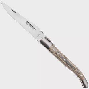 Laguiole en Aubrac Khaki Pakkawood, Matt Bolsters, zakmes, 12 cm