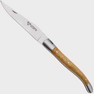 Laguiole en Aubrac Cheesewood Natural Colour, Matt Bolsters, zakmes, 12 cm