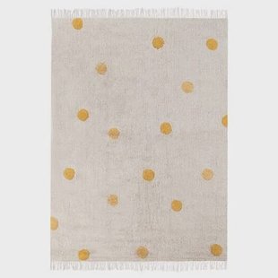 Beliani - DARDERE - Vloerkleed - Beige|Geel - 140 x 200 - Katoen