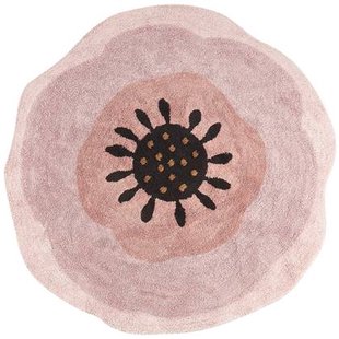 Beliani-KHARAT-Laagpolig vloerkleed-Pastelroze- 140 cm-Katoen