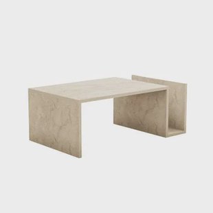 Calicosy - Salontafel MEMO - B86,8 cm - Travertijneffect Calicosy - Salontafel MEMO - B86,8 cm - Travertijneffect