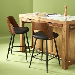 Signature - Barkruk AUSTIN - Zwart vinyl