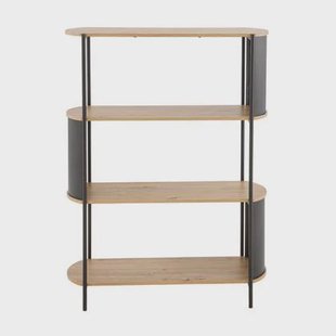 Calicosy - Boekenkast ELKO - H133,5 cm - Houtlook met zwarte metal Calicosy - Boekenkast ELKO - H133,5 cm - Houtlook met zwarte metal