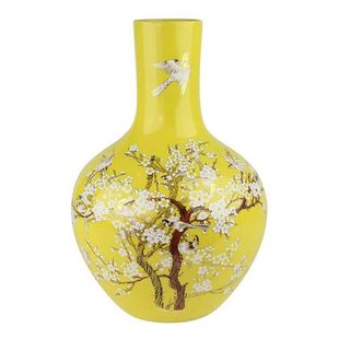 Fine Asianliving Chinese Vaas Geel Bloesems