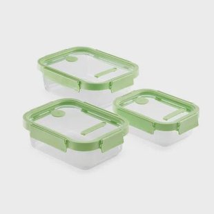 Vershouddoos Glas Rechthoek, set van 3 - Green