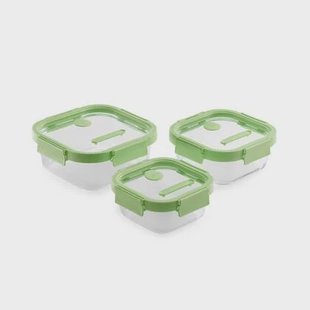 Vershouddoos Glas Vierkant, set van 3 - Green