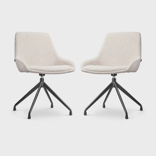 Set van 2 eetkamerstoelen Nola-Isa bouclé draaibaar | Nolon