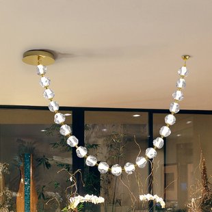 Schuller Valencia Zaria LED hanglamp, 21-lichts, goud, helder, metaal, acryl