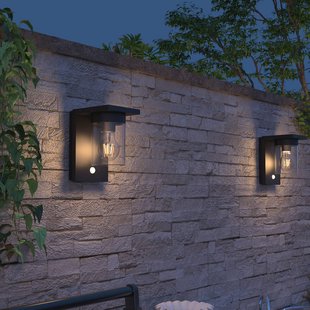 Calex Solar LED buiten wandlamp Asti, sensor, IP44, zwart