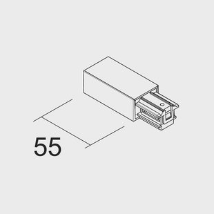 Ivela Voeding links SQUARE 48 V, zwart, kunststof