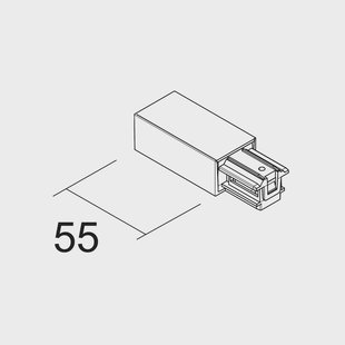 Ivela Voeding links SQUARE 48 V, wit, kunststof