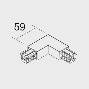 Ivela L-connector SQUARE 48 V, wit, aardedraad rechts