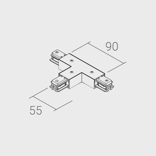 Ivela T-verbinding SQUARE 48 V, wit, aardedraad rechts