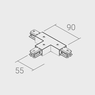 Ivela T-verbinding SQUARE 48 V, wit, aardedraad links